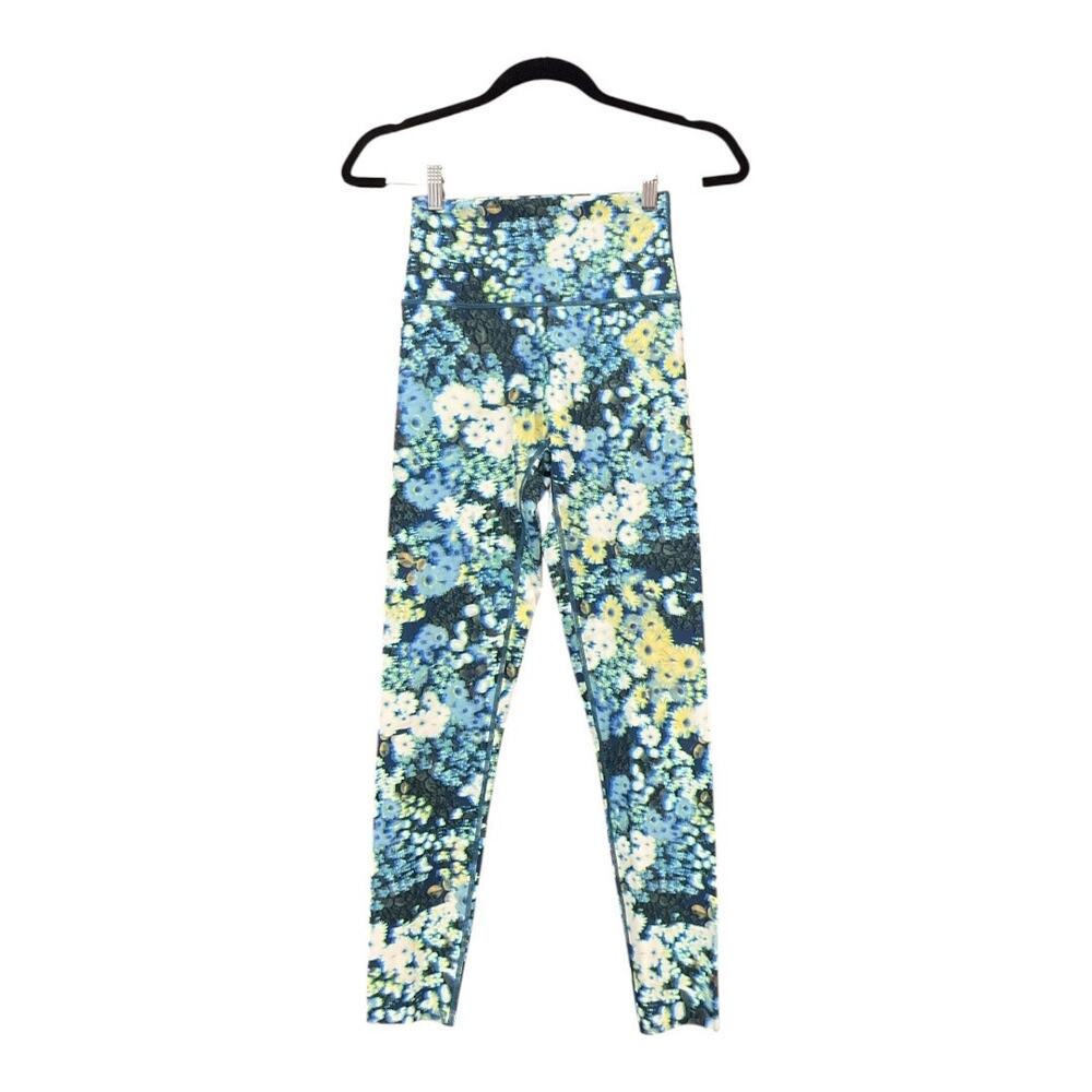 Aerie Leggings Women Medium Blue Green Floral NWOT